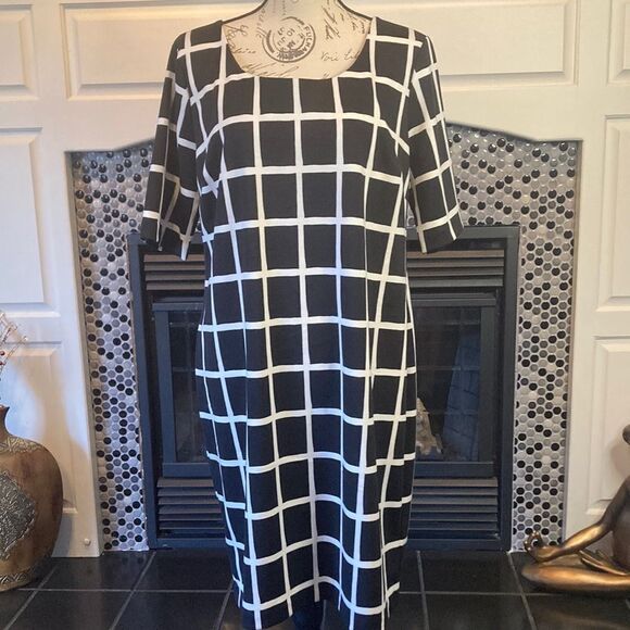 Cato black and white dress, size large, excellent used condition - Picture 1 of 10